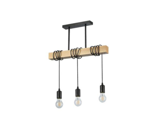 MasterLED Nido 3xE27 foglalatú tölgy + fekete színű függesztett mennyezeti lámpa 