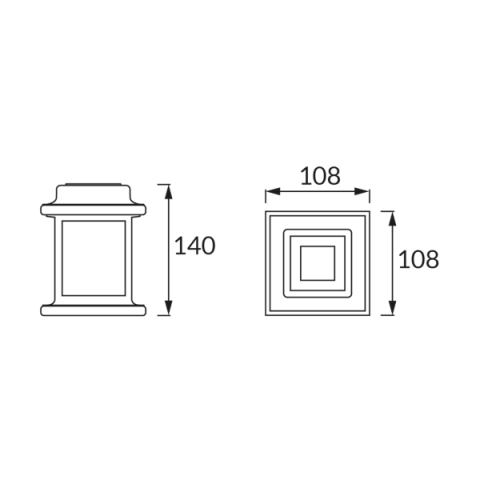Strühm Fred dekoratív napelemes négyzet alakú lámpa
