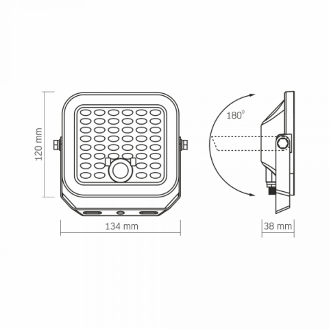 Videx napelemes reflektor beépített mozgásérzékelővel, 5000K, 1400 lm