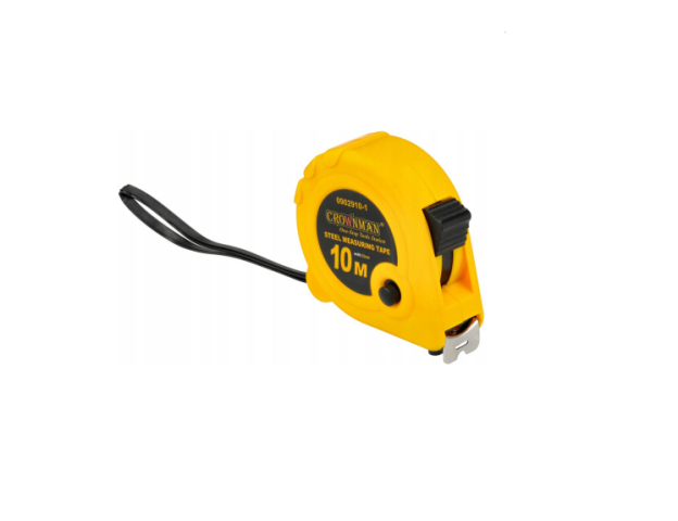 Crownman 10m X25mm acél mérőszalag 