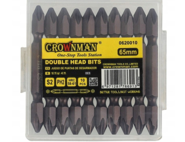 Crownman 65mm-es 10 db-os dupla bit készlet 