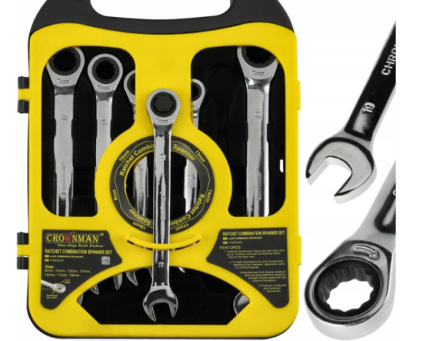 Crownman 7 db-os Racsnis Villáskulcs Szett 