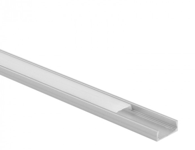 EcoLight felületre szerelhető aluprofil, opál fedéllel, 2 méteres szál EcoLight felületre szerelhető aluprofil, opál fedéllel, 2 méteres szál