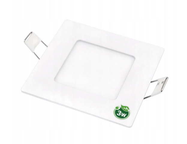 Berge 3 W-os süllyesztett natúr fehér, négyzet alakú LED-es mennyezetlámpa Berge 3 W-os süllyesztett natúr fehér, négyzet alakú LED-es mennyezetlámpa