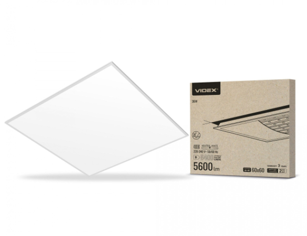 Videx 595 x 595-ös 36W-os natúr fehér LED panel, 5600lm, 4000K Videx 595 x 595-ös 36W-os natúr fehér LED panel, 5600lm, 4000K