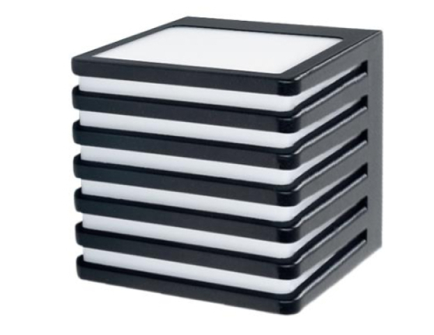 MasterLED Cube-3, fekete oldalfali lámpa, GX53-es foglalattal 